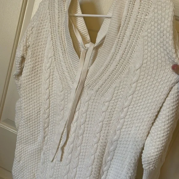 Abercrombie & Fitch White Cable net Sweater Dress Medium - Picture 4 of 6